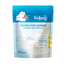 Молоко сухое 26% сорт Экстра дой-пак 400гр РБ